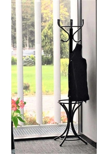 Teknor Askılık - Metal Askılık - Metal Ayaklı Askılık - Portmanto Siyah