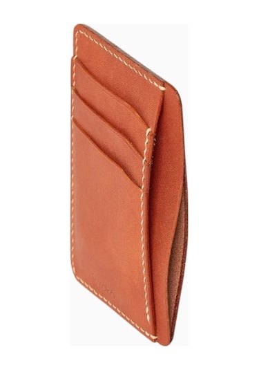 Ryoko Java Slim Wallet Tan Japon Deri Premium Unisex Cüzdan Kartlık Kahverengi