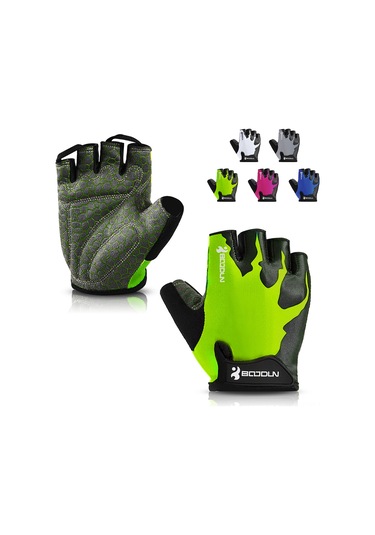 Geeksen Yeşil Xl Spandex Yarım Parmak Antrenman Eldiveni - Nefes Alıcı Ağ, Silikon Kayma Engeli Ve Şok Emici Sbr - Bisiklet, Ağırlık Çekme İçin - 2181082 Yeşil