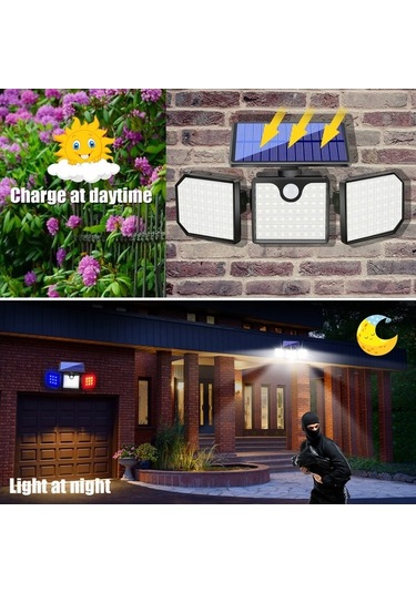 Createtech Sensörlü Duvar Işığıyla Güneş Enerjili Bahçe Aydınlatma