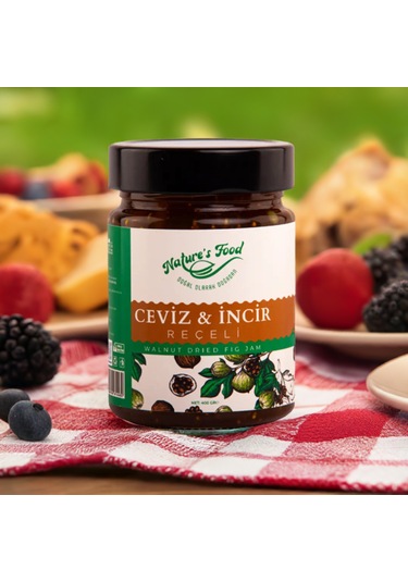 Cevizli İncir Reçeli Premium Series 400gr %65 İncirli Doğal İçerik Doğal Tat Nature's Food