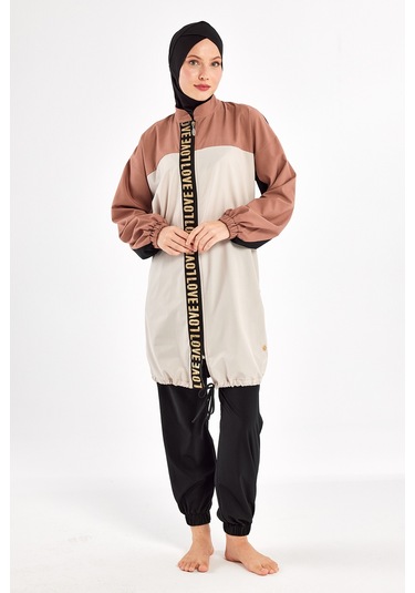 Uv Korumalı Spor Likra Tam Kapalı Tesettür Mayo 1211 Siyah10 Siyah10