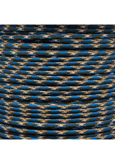 Paracord İp 4 Mm Mavi Bej Desenli No:95 10 Metre Çok Renkli