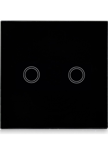 Pazly 86mm 2 Gang Cam Panel Dokunmatik Ev Anahtarı, Rf433 Uzaktan Kumanda, 110v-240v Siyah