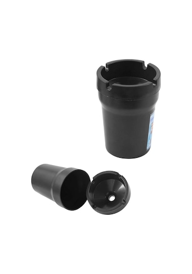 Autokit Kokusuz Küllük Portatif Bardaklık Kova Tip Araç İçi Kül Tablası Üniversal Siyah FA1-271