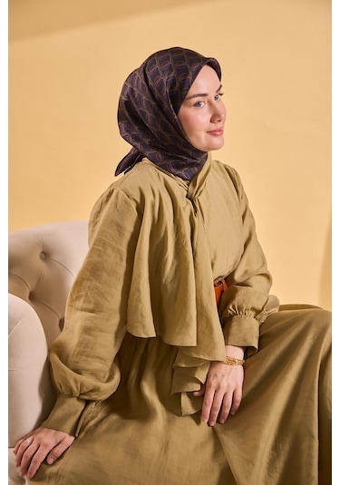 Silk Home Twill İpek Eşarp Zincir Açık Siyah Çok Renkli