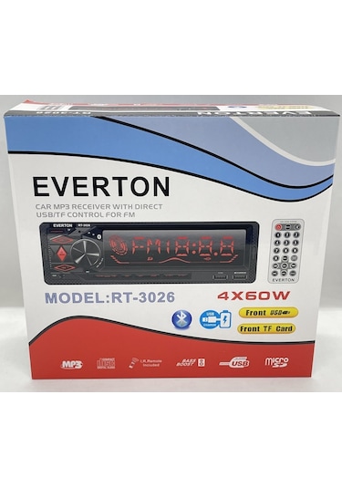 Everton Rt-3026 Çift Usb Usb-Sd-Fm-Aux Bluetooth Oto Teyp 4X60W