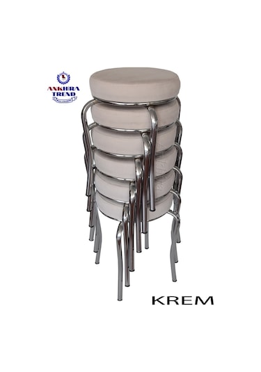 Tabure (Krom Ayaklı) (6 Adet) - Mutfak Balkon Taburesi