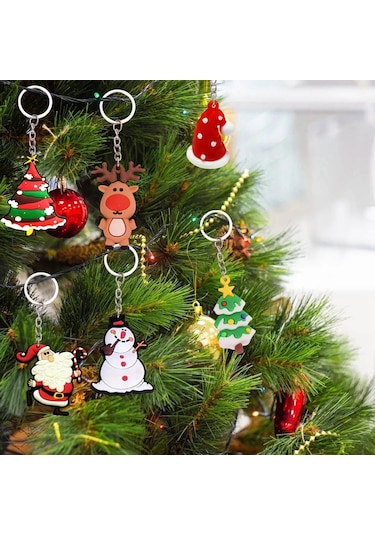 Çocuklar İçin 24 Parça Reçine Anahtarlık Dekorlu Noel Advent Takvimi