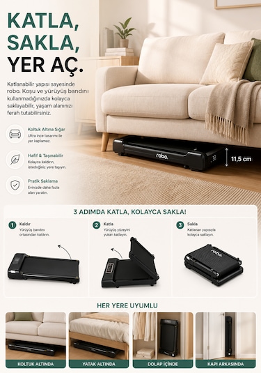 Robo Katlanır Yürüyüş Ve Koşu Bandı