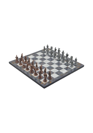 Gifthome Metal Satranç Takımı-seti orta ispanyol antik gri Mermer