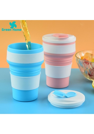 Green Home Katlanır Bardak Büyük Kapasiteli Çok Fonksiyonlu Kapaklı Katlanır Su Bardağı