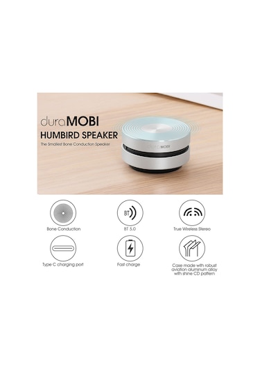 Samdoo Tws Kemiğiiletim Hoparlörü, Alüminyum Gövde, Bt5.0, 400mah Pil, Taşınabilir Mini Ses Cihazı, Gümüş 1 Adet