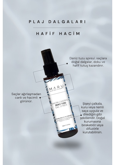 Maru Hacim Veren Deniz Tuzu Saç Saç Sprey 150 ML