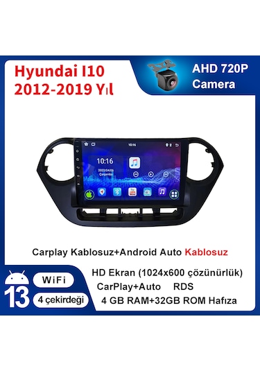 Hyundai I10 2012-2019yıl Android 4gb Ram 32gb Rom Carplay Multime