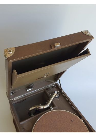 His Master'S Voice Antika Çanta Gramofon 074 Kurma Kolu Eksik