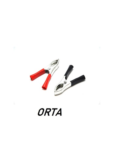 Akü Maşası Orta Boy 70Mm Kırmızı Siyah Takım