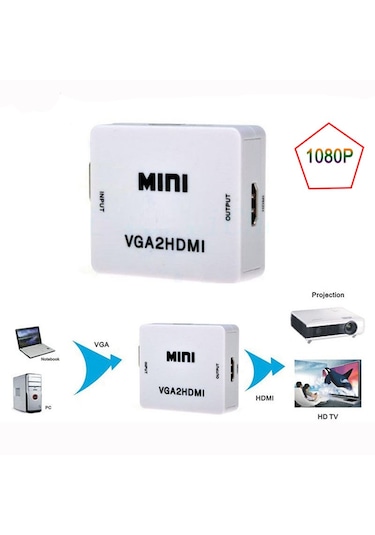 Alfais 4554 Vga To Hdmi Çevirici Dönüştürücü Adaptör