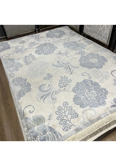 Eko Halı Fantacy 1525 Cream Blue El Dokuma Salon Halısı Krem Mavi