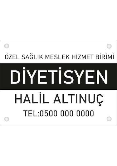 Kişiye Özel Diyetisyen Pvc Levha 40x30 Cm