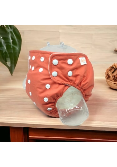 Bezhane 3'lü Çıt Çıtlı Yıkanabilir Bebek Bezi Kiremit Rengi 3'lü