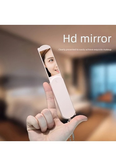 Gateesat Pembe Yüz Fırçalı Katlanır Taşınabilir Ayna Ve Tarak Seti Seyahat Günlük Kullanım