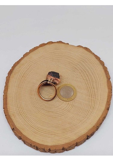 Yasamtohumu İri Boy Turmalin Taşı Ayarlanabilir Pirinç & Bakır Yüzük 55558 Bakır