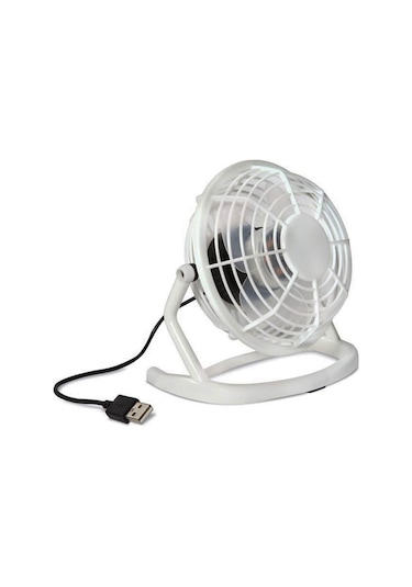 Masaüstü Usb Fan - Taşınabilir Usb Vantilatör - Plastik - Beyaz
