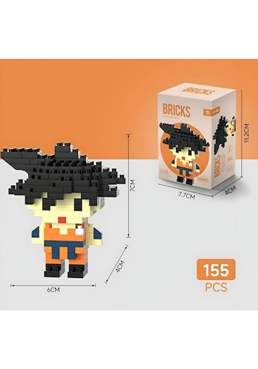Brıcks Goku Yapı Blok Figür 155 Parça Dragon Ball Mini Brick Ko