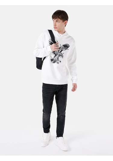 Colin's Colins Regular Fit Baskılı Beyaz Erkek Sweatshirt Cl1067471 Beyaz