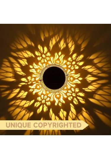 Xindoker Güneş Enerjili 2'li Metal Led Lambalar - Ip65 Su Geçirmez Bahçe Dekoratif Aydınlatma, Islak Beyaz Işık, Masa, Yol, Parti Ve Bahçe İçin Gül Desenli