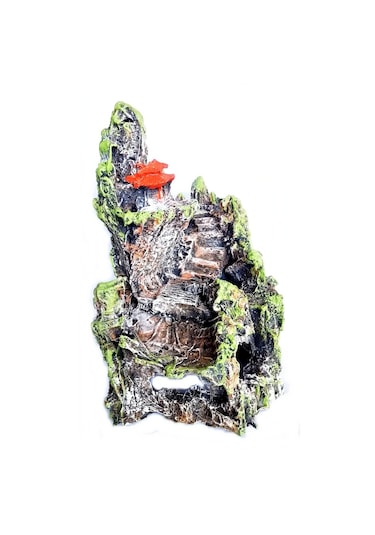 Şatolu Kaya Akvaryum Dekoru 22 Cm - Renk Turuncu