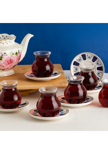 Perotti 17902 Laleli 12 Parça 6 Kişilik Çay Seti 210 Ml Renkli