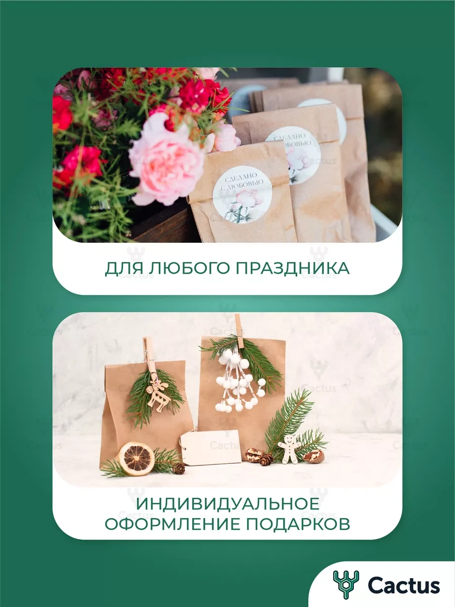 Cactus Kraft Kağıttan Küçük Hediyelik Poşetler, 50 Adet 186096226