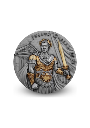 Agakulche Julius Sezar Altın Kaplama Ngc Sertifikalı Gümüş Sikke Coin