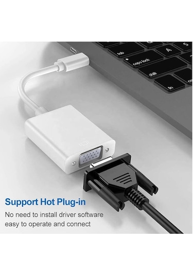 Usb Type C To Vga Çevirici Kablo Görüntü Aktarım Lcd Projeksiyon (535157868)