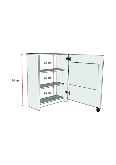 Asra Trend Mutfak Fonksiyonel Kiler Dolabı Katlanır Masa Sonoma