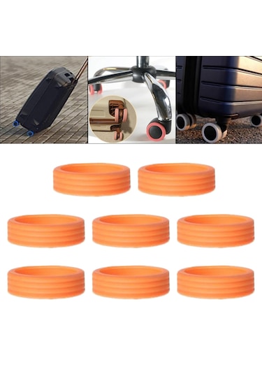 Homyl 8x Silikon Bagaj Jant Kapakları Çizilmeye Karşı Koruma Turuncu