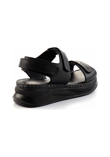 Siyah Hakiki Deri Kadın Sandalet K05281018103 Siyah