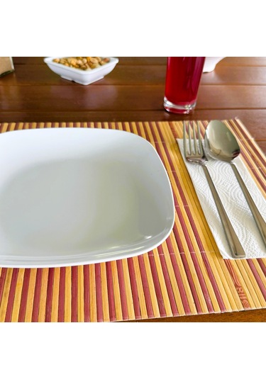 Alezy 594 Göreme Melamin Termostar Kare Servis Tabak 21 Cm Beyaz