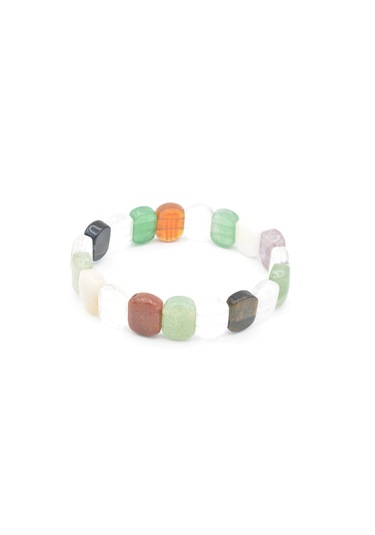 Hakiki Doğal Karışık Çakra Taşlı Bileklik Çok Renkli