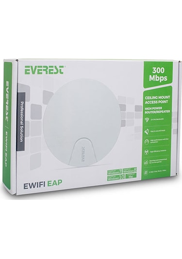 Everest EWiFi EAP300 300 Mbps 2.4 Ghz Tavan Tipi Access Point & Router