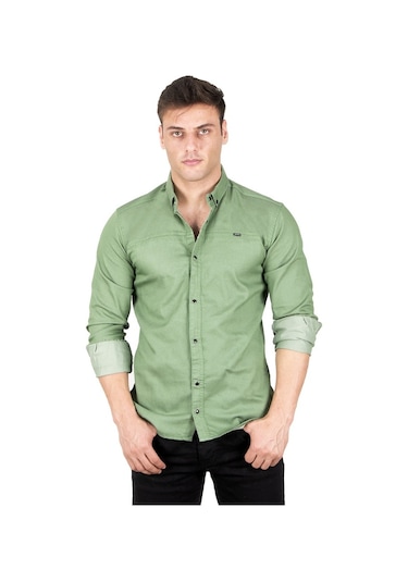 Deepsea Erkek Yeşil Çıt Çıt Düğmeli Kot Gömlek 2300412 Yeşil Deepsea Erkek Yeşil Çıt Çıt Düğmeli Kot Gömlek 2300412 Yeşil