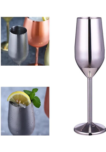Suntek Şarap Kadehleri Şampanya Kokteyl Bardakları Parti 220ml-gümüş 220ml Gümüş