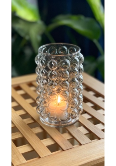 Candle Vase Balon Vazo 10 Cm Genişlik 15 Cm Uzunluk Beyaz