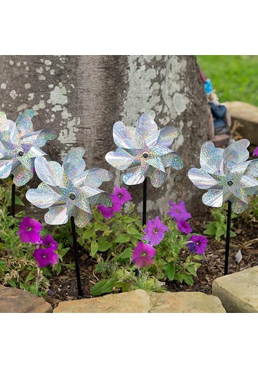 Leezsing 8 Adet Yansıtıcı Mylar Kuş Çevirici: Çiftlik Ve Bahçe Koruması, Renkli Parıltılar İle Kuşları Uyarmak, Eğlenceli Dıy Oyuncak