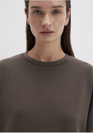 Mavi - Lux Touch Tencel Tm Modal Kahverengi Sweatshirt 168837-90707 Kahverengi