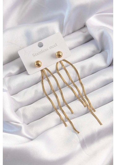 316l Çelik Altın Renk İtalyan Model Topçuk Küpe