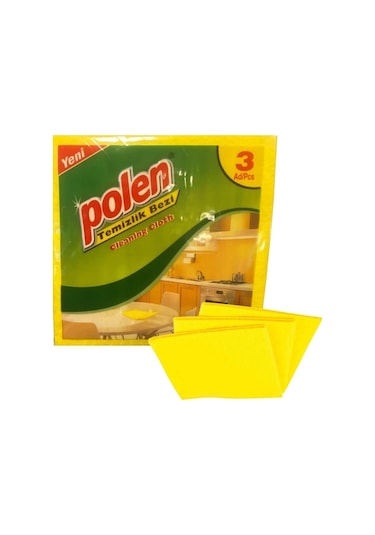 Polen 3'lü Sarı Temizlik Bezi 35 x 35 CM