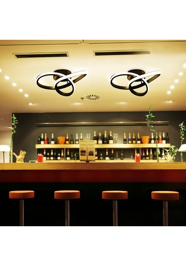 Neoglint Kavisli Tasarım Led Tavan Işık Koridor Işıkları Siyah Siyah